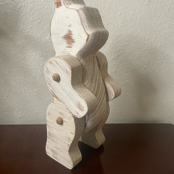 Handcrafted Articulated Wooden Bear Figurine - Picture 3 of 10